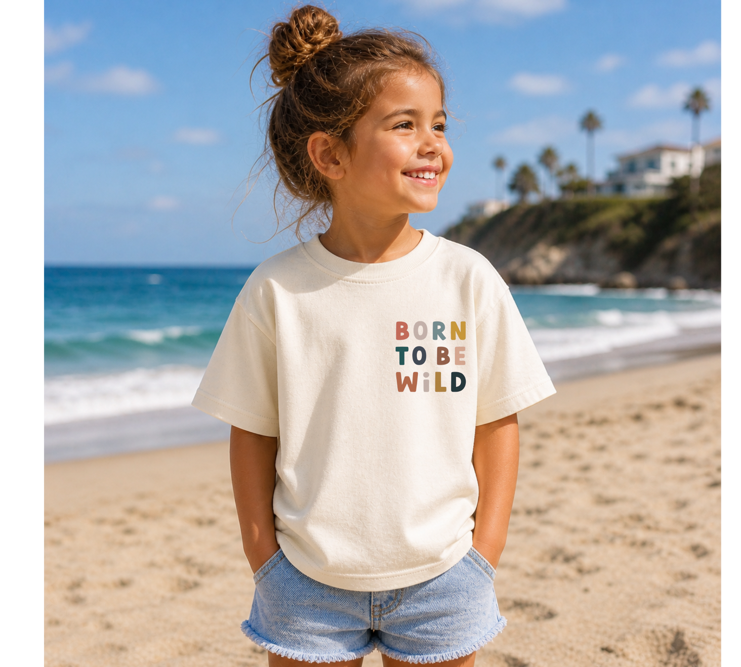 Toddler t-shirt- Born to be wild Hippo Boutique