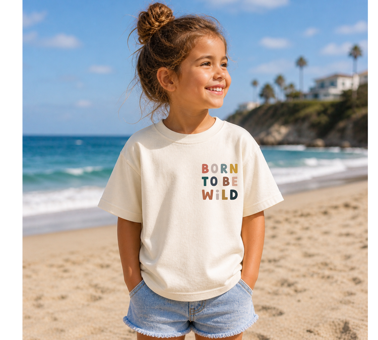 Toddler t-shirt- Born to be wild Hippo Boutique