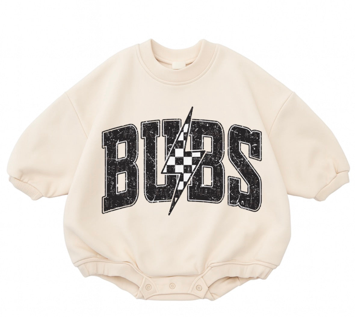 Baby Cotton Sweatshirt Romper - Bubs Lightning Hippo Boutique