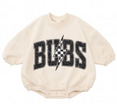 Baby Cotton Sweatshirt Romper - Bubs Lightning Hippo Boutique