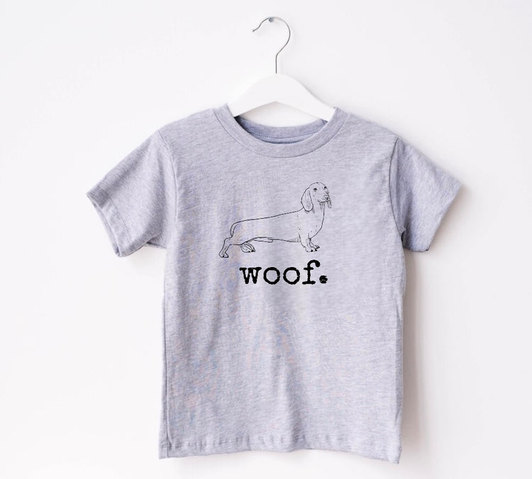 Woof Dog Baby & Toddler tshirt Hippo Boutique
