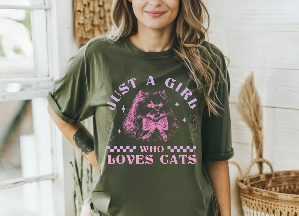 Just a girl who loves Cats Women’s T-Shirts Hippo Boutique