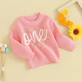 Babies First Birthday Confetti Embroidered Knit Sweaters Hippo Boutique