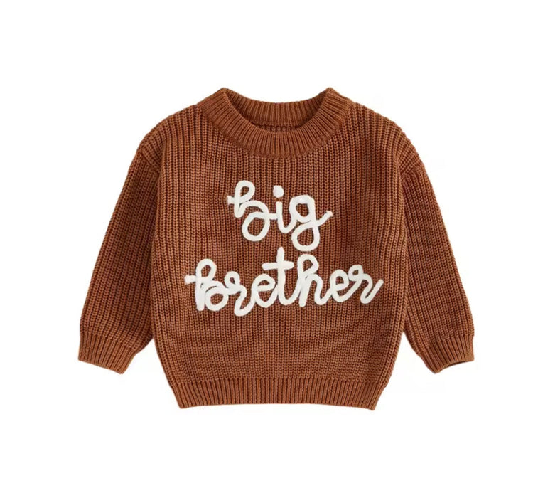 Knit Embroidered Big Brother sweater Hippo Boutique