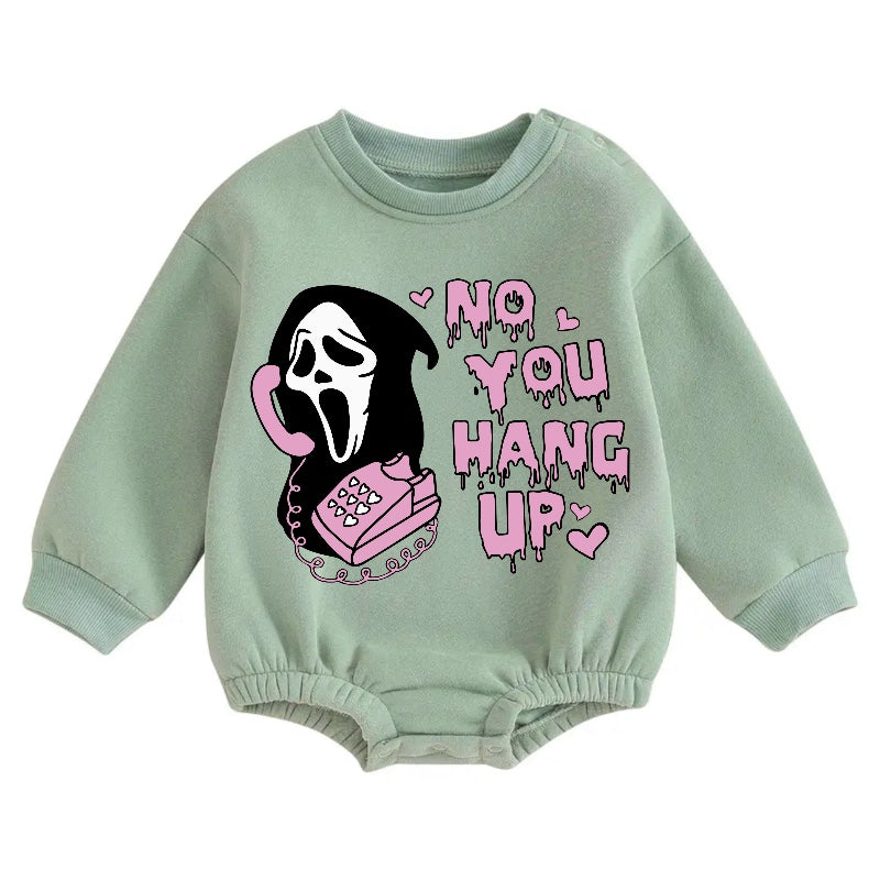 Soft warm fleece Baby Scream Halloween Oversized Sweatshirt Bodysuit Hippo Boutique