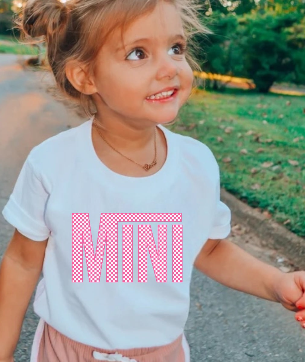 Pink Checkered Baby & toddler T-shirt Hippo Boutique