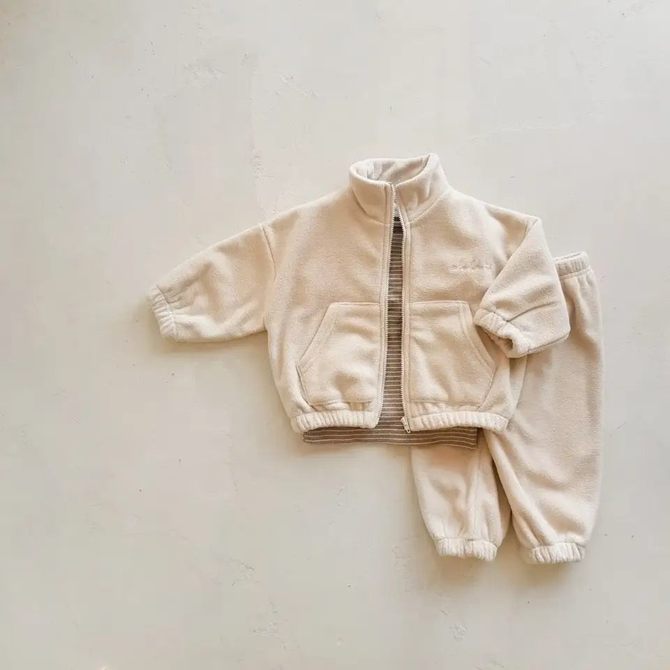 Baby & Toddler Half Zip Flannel Outfit Hippo Boutique