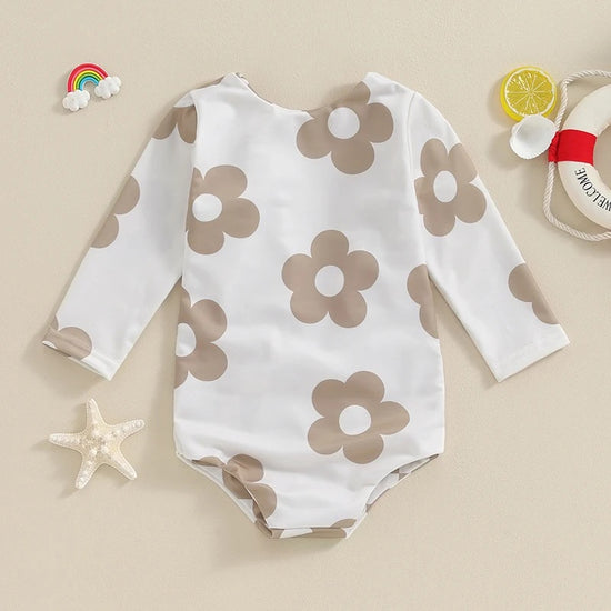 Baby Girl One Piece Boho Floral Swimsuit Hippo Boutique