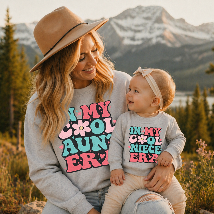 Aunt & Mini Matching Sweatshirts - In my cool Aunt Era Hippo Boutique