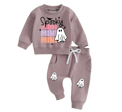 Spooky Mini Baby Halloween Sweatshirt Set Hippo Boutique