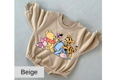 Pooh friends baby Oversized Sweatshirt Romper Hippo Boutique