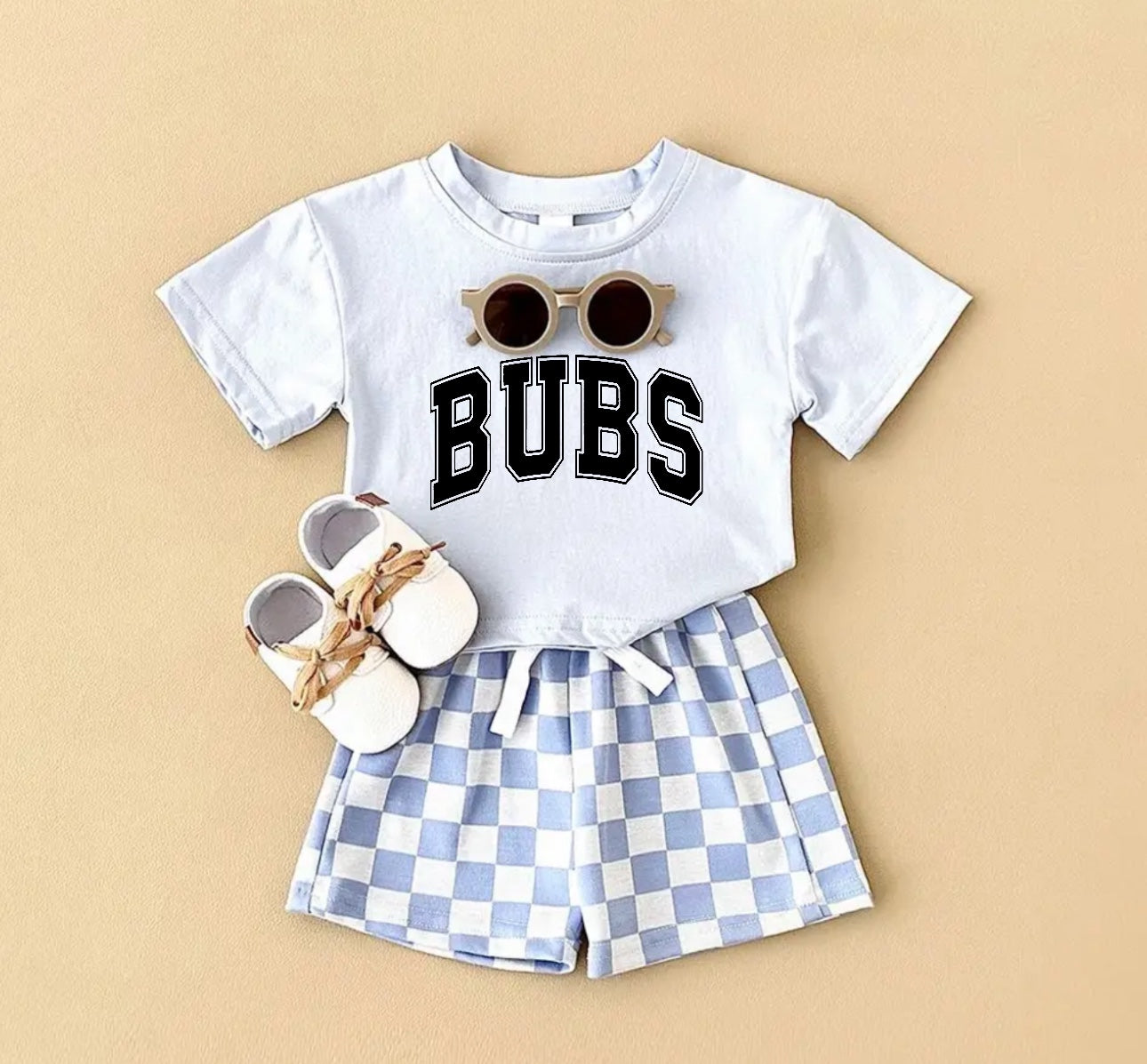 Bubs T-Shirt & Checkered Shorts Set Hippo Boutique