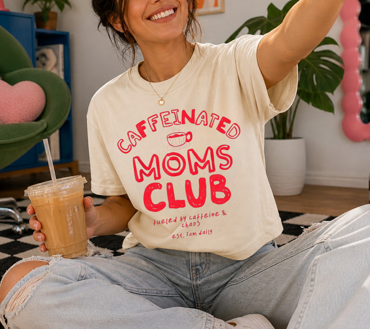 Cropped Top & T-Shirts - Caffeinated Moms Club Hippo Boutique
