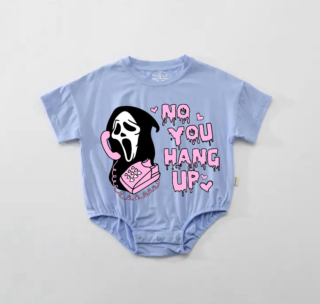Baby Halloween t-shirt Bubble Romper - No you Hang Up Hippo Boutique