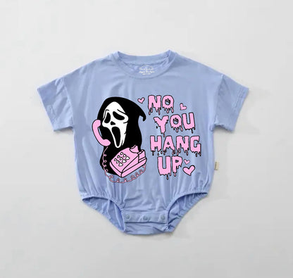 Baby Halloween t-shirt Bubble Romper - No you Hang Up Hippo Boutique