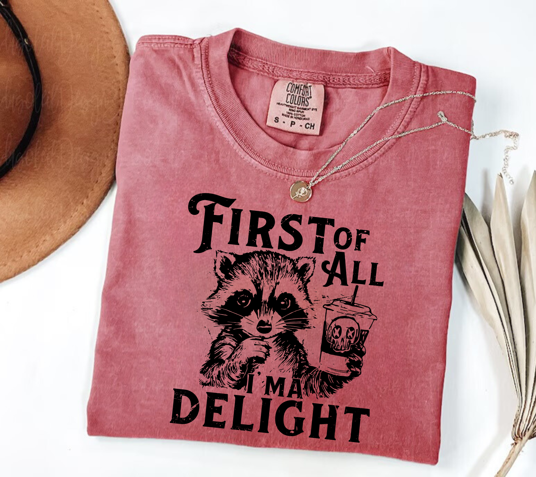 First of all I’m a Delight Raccoon T-Shirt Hippo Boutique