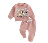 Baby and toddler pooh sweatshirt and pants outfit Hippo Boutique