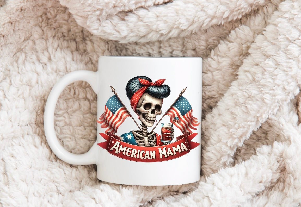 American Mama Skull coffee mug Hippo Boutique