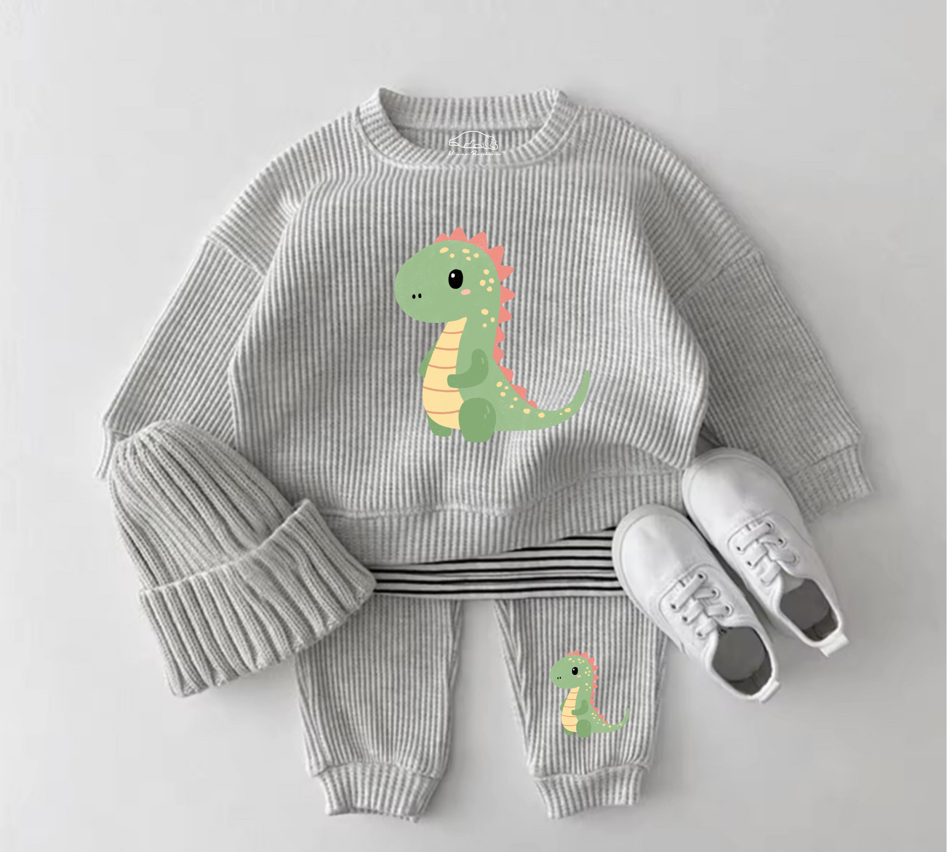 Baby Waffle Knit Jogger Outfit - Floral Dachshund Hippo Boutique