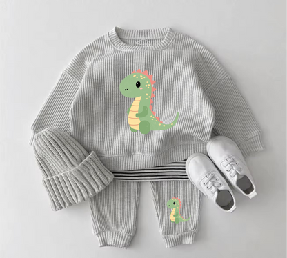 Baby Waffle Knit Jogger Outfit - Floral Dachshund Hippo Boutique