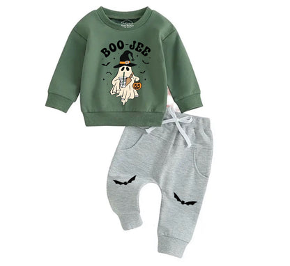 Boo jee Ghost Baby Halloween Sweatshirt Set Hippo Boutique