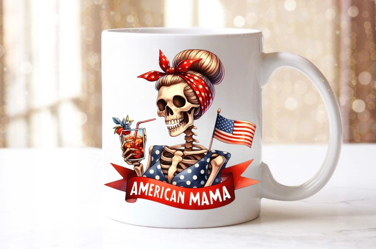 American Mama Skull coffee mug Hippo Boutique