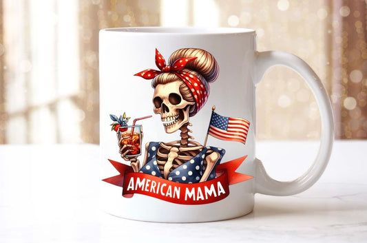 American Mama Skull coffee mug Hippo Boutique
