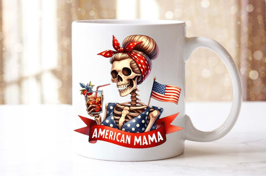 American Mama Skull coffee mug Hippo Boutique