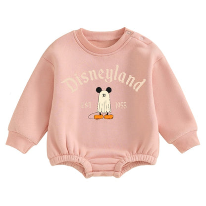 Soft warm fleece Baby Ghost Mouse Halloween Oversized Sweatshirt Bodysuit Hippo Boutique