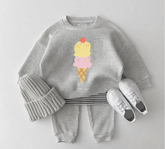 Baby Waffle Knit Jogger Outfit - Ice Cream Hippo Boutique