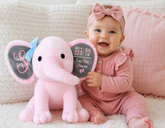 Personalized Baby Birth Stats Elephant – Custom Name & Newborn Keepsake Hippo Boutique