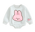 Soft warm fleece oversized Romper - Bunny Strawberry Hippo Boutique