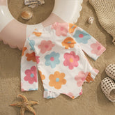 Baby Girl Boho One Piece Rash Guard Swimsuit Hippo Boutique