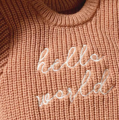 Newborn Baby Knit Bodysuit with Knitted Hat Hippo Boutique