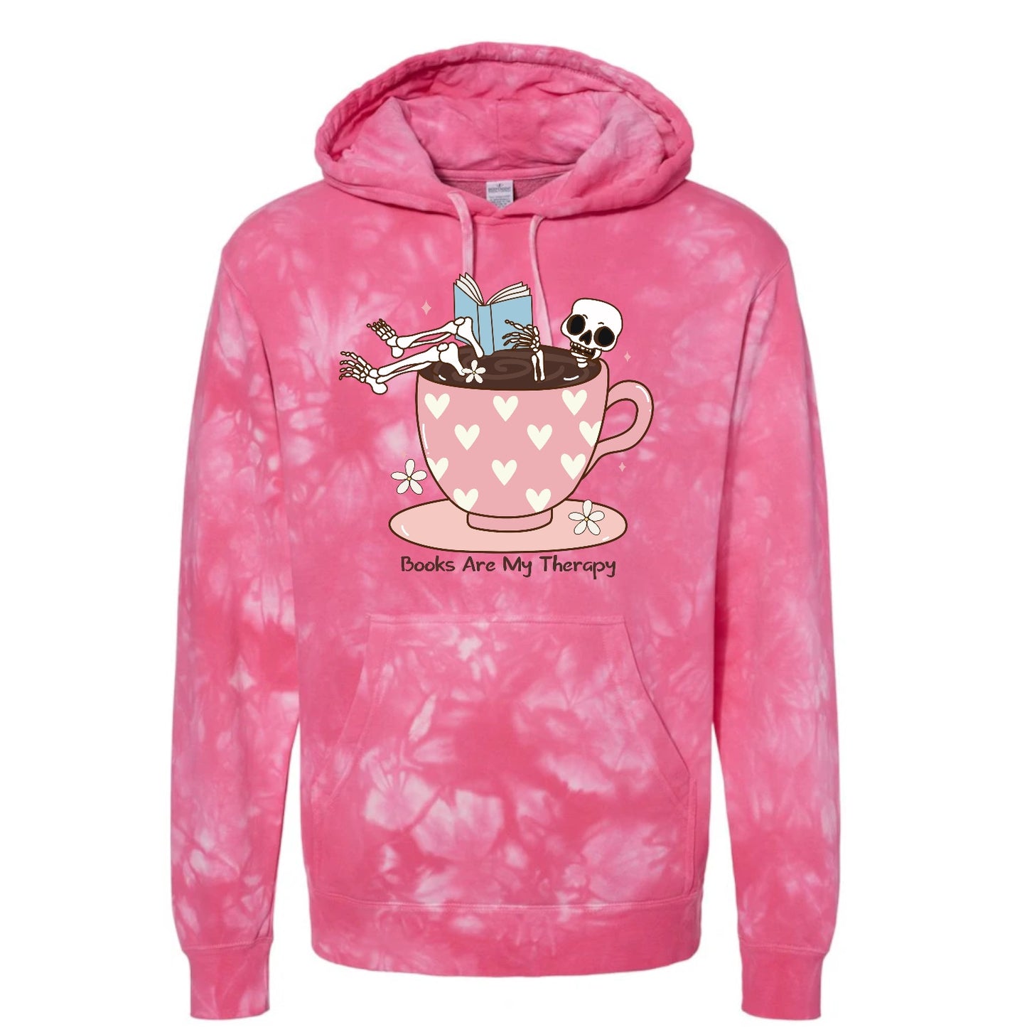 Books are My Therapy Tie Dye Hoodies Hippo Boutique