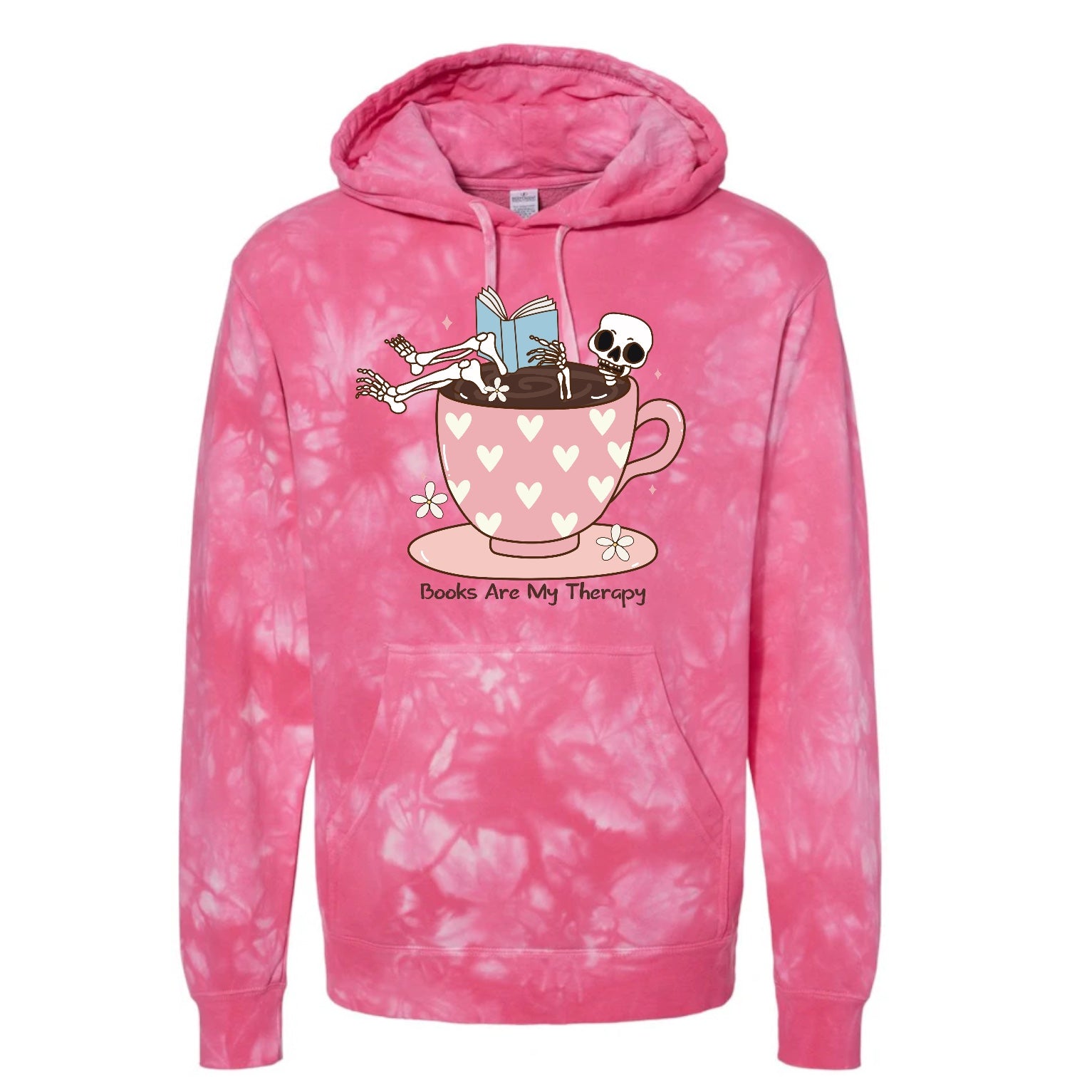 Books are My Therapy Tie Dye Hoodies Hippo Boutique