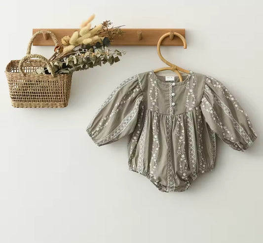 Baby Cotton Lace Floral Bodysuit Hippo Boutique