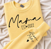 Cropped Sweatshirt - Custom Mama est with kids names Hippo Boutique