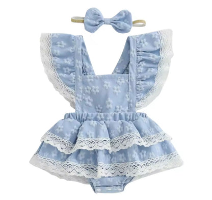 Baby Floral Sleeveless Ruffled Dress Bodysuit Hippo Boutique