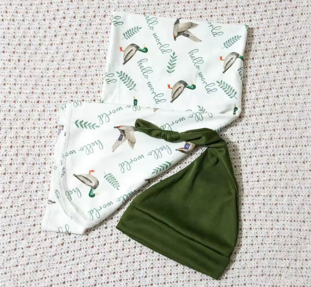 Welcome Home Duck Newborn Knot Gown Outfit Hippo Boutique