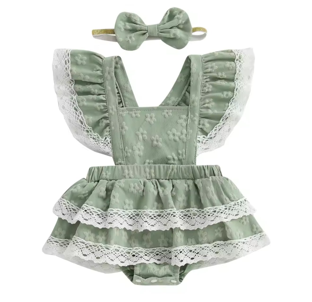 Baby Floral Sleeveless Ruffled Dress Bodysuit Hippo Boutique