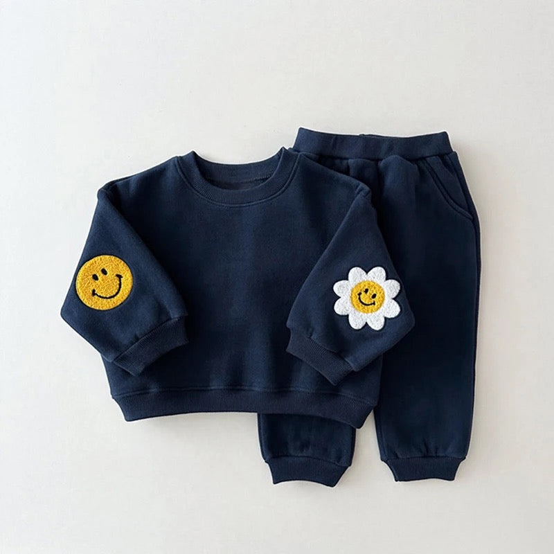 Smile Patch baby & toddler sweatshirt outfit set Hippo Boutique