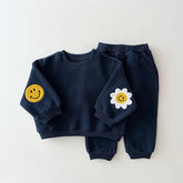 Smile Patch baby & toddler sweatshirt outfit set Hippo Boutique