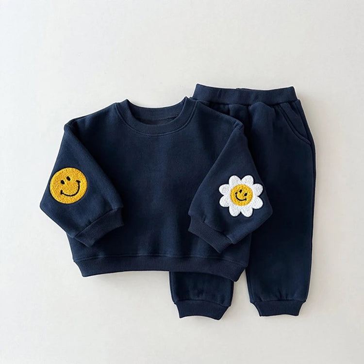 Smile Patch baby & toddler sweatshirt outfit set Hippo Boutique