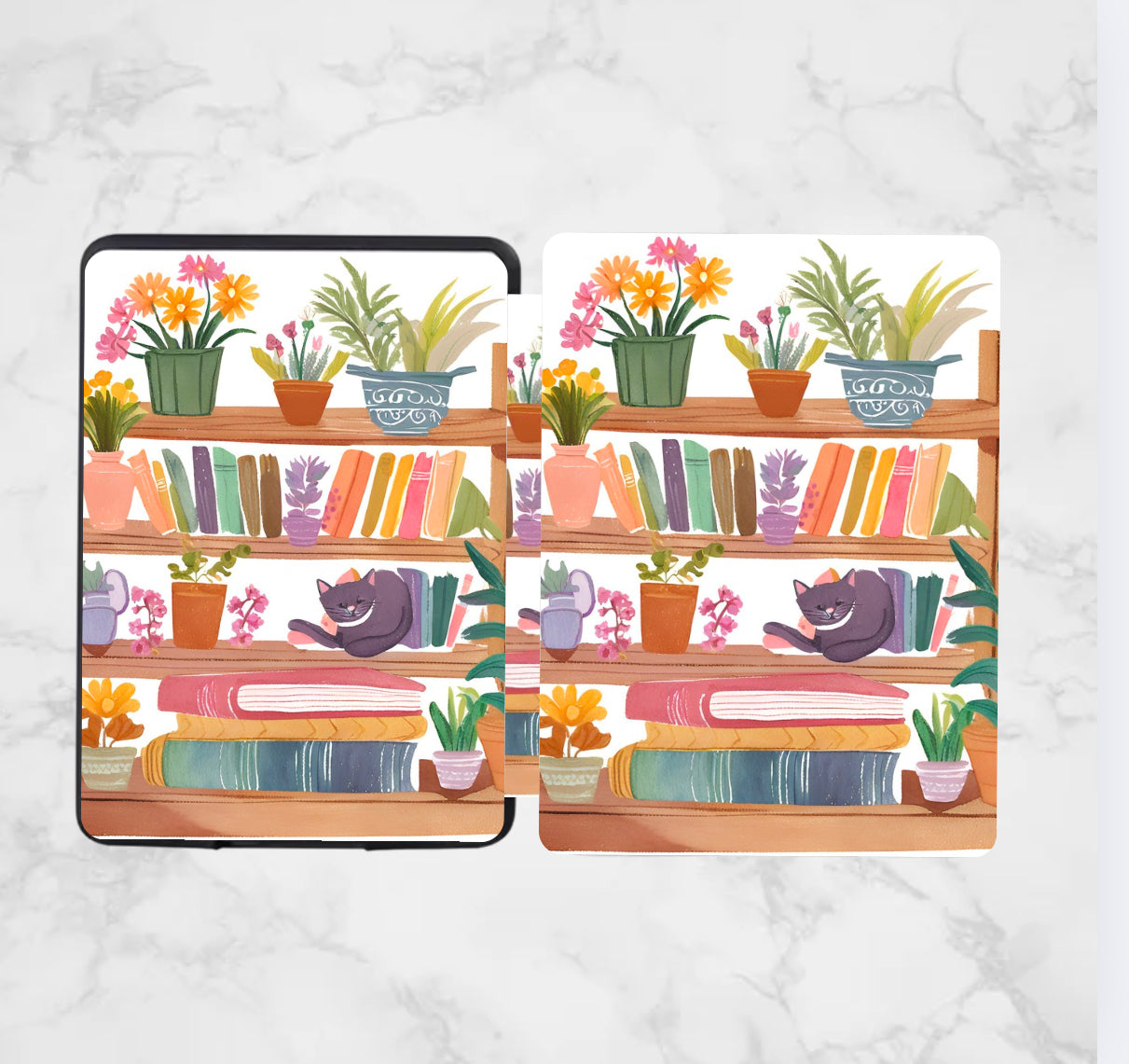 Kindle Case - Kitty Book Shelf Hippo Boutique