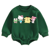 Soft warm fleece kitty Oversized Sweatshirt Romper Hippo Boutique