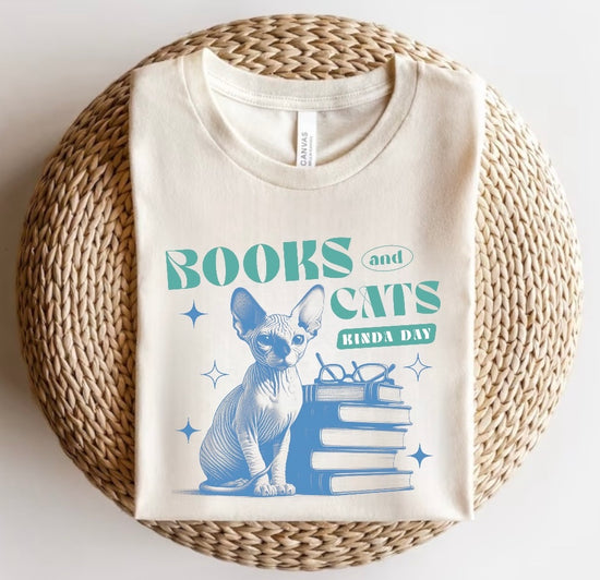 Books and Cats Women’s T-Shirts Hippo Boutique