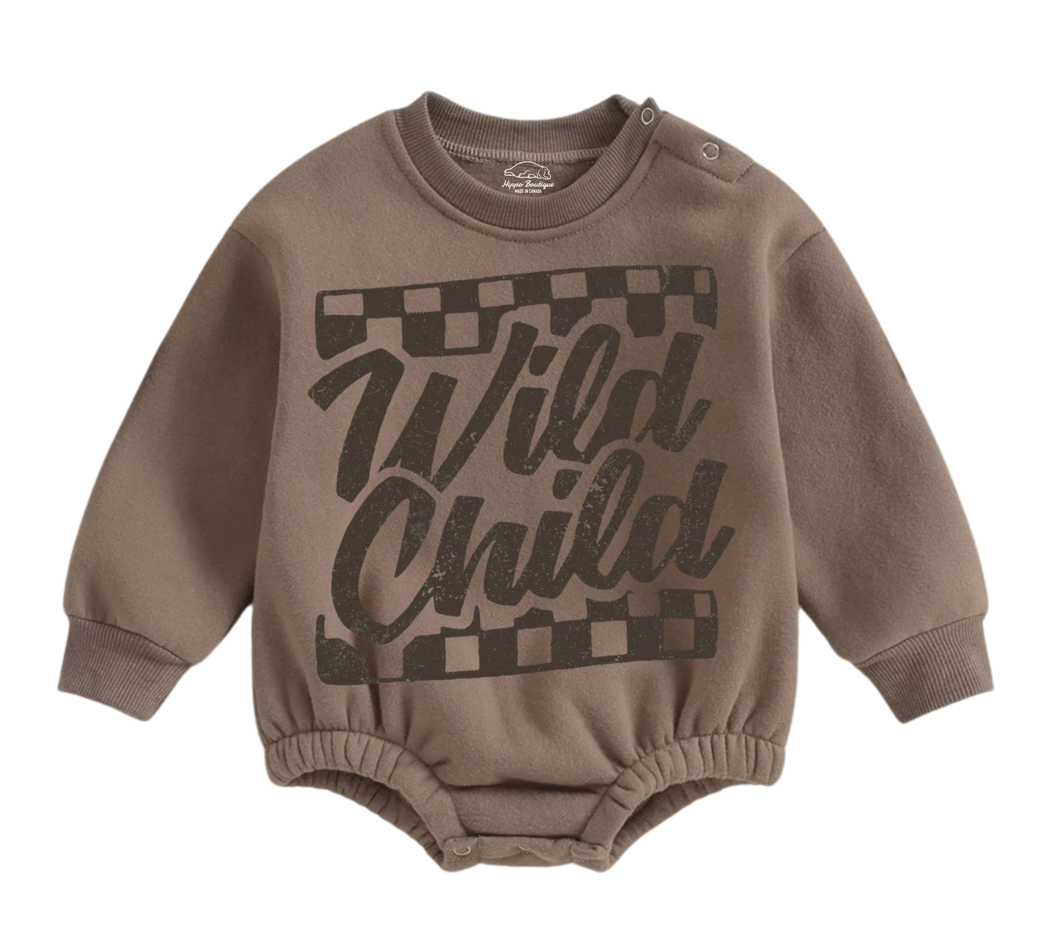 Soft warm fleece oversized Romper - Wild Child Hippo Boutique
