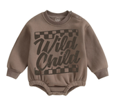 Soft warm fleece oversized Romper - Wild Child Hippo Boutique