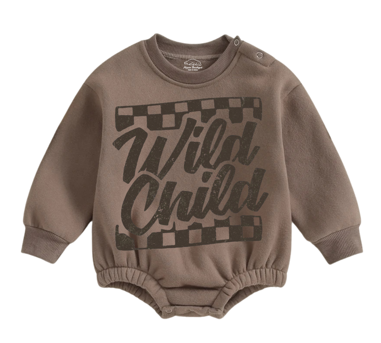 Soft warm fleece oversized Romper - Wild Child Hippo Boutique